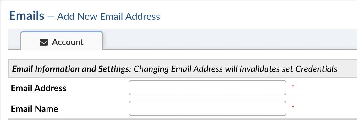 Email Address and Name