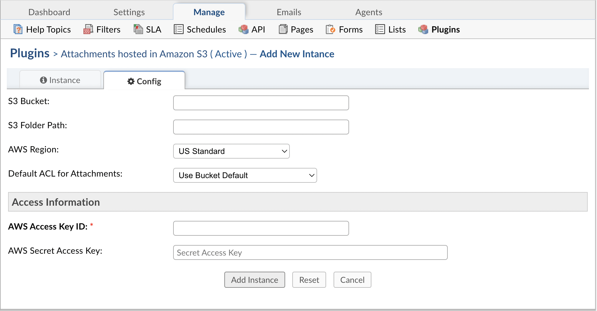 Attachments in S3 Configuration