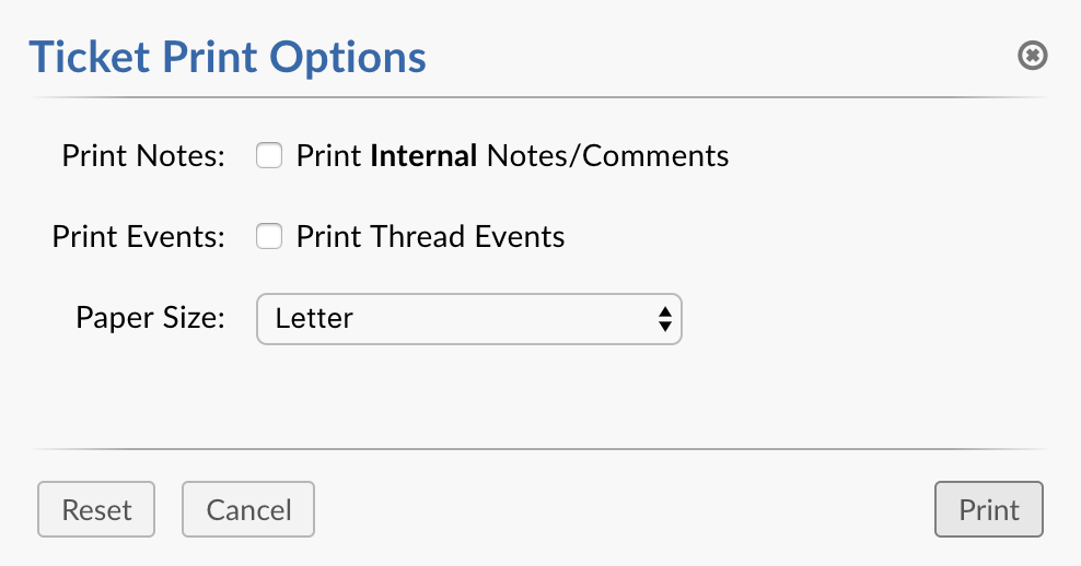 Ticket Print Popup With Events Checkbox