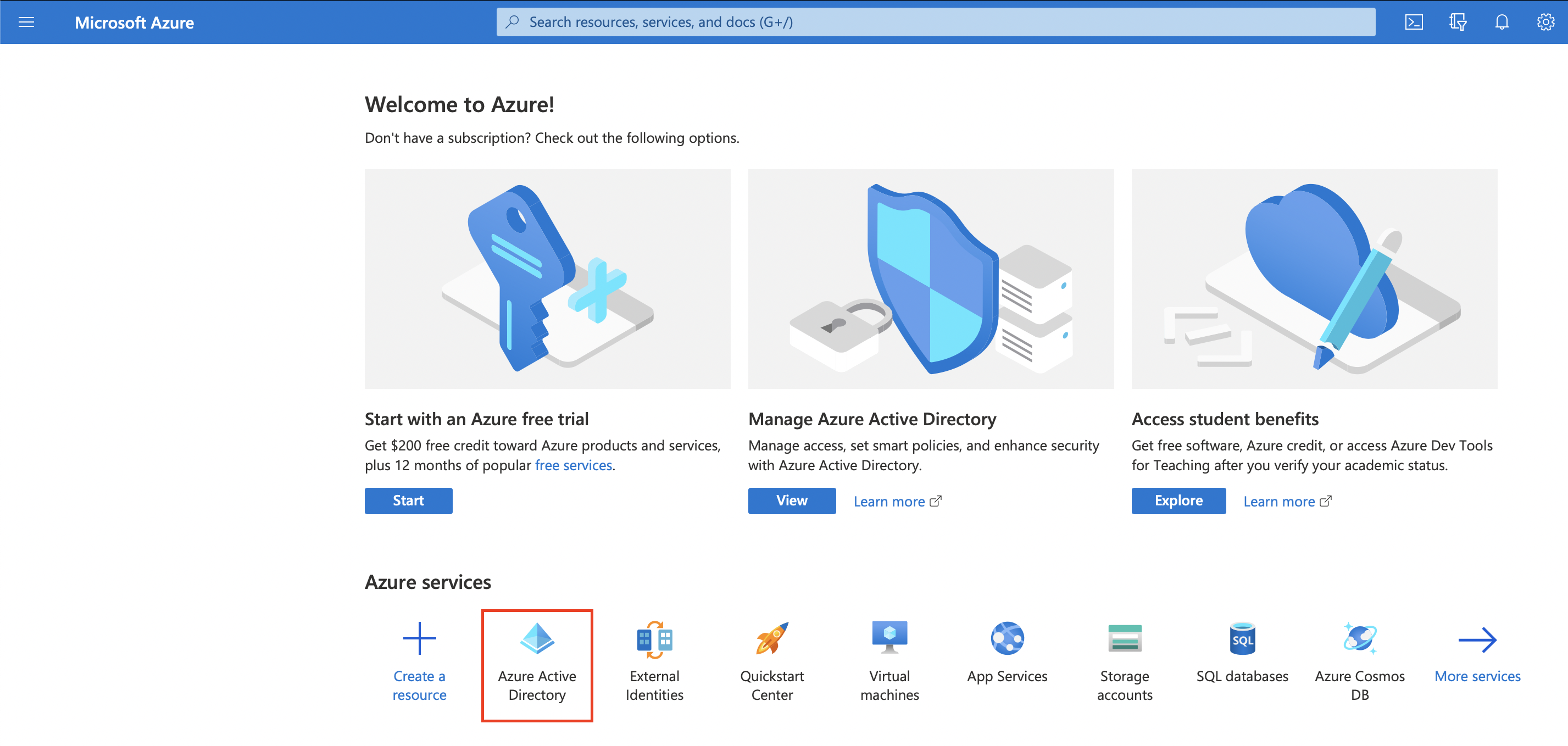 Azure Portal - Azure Active Directory