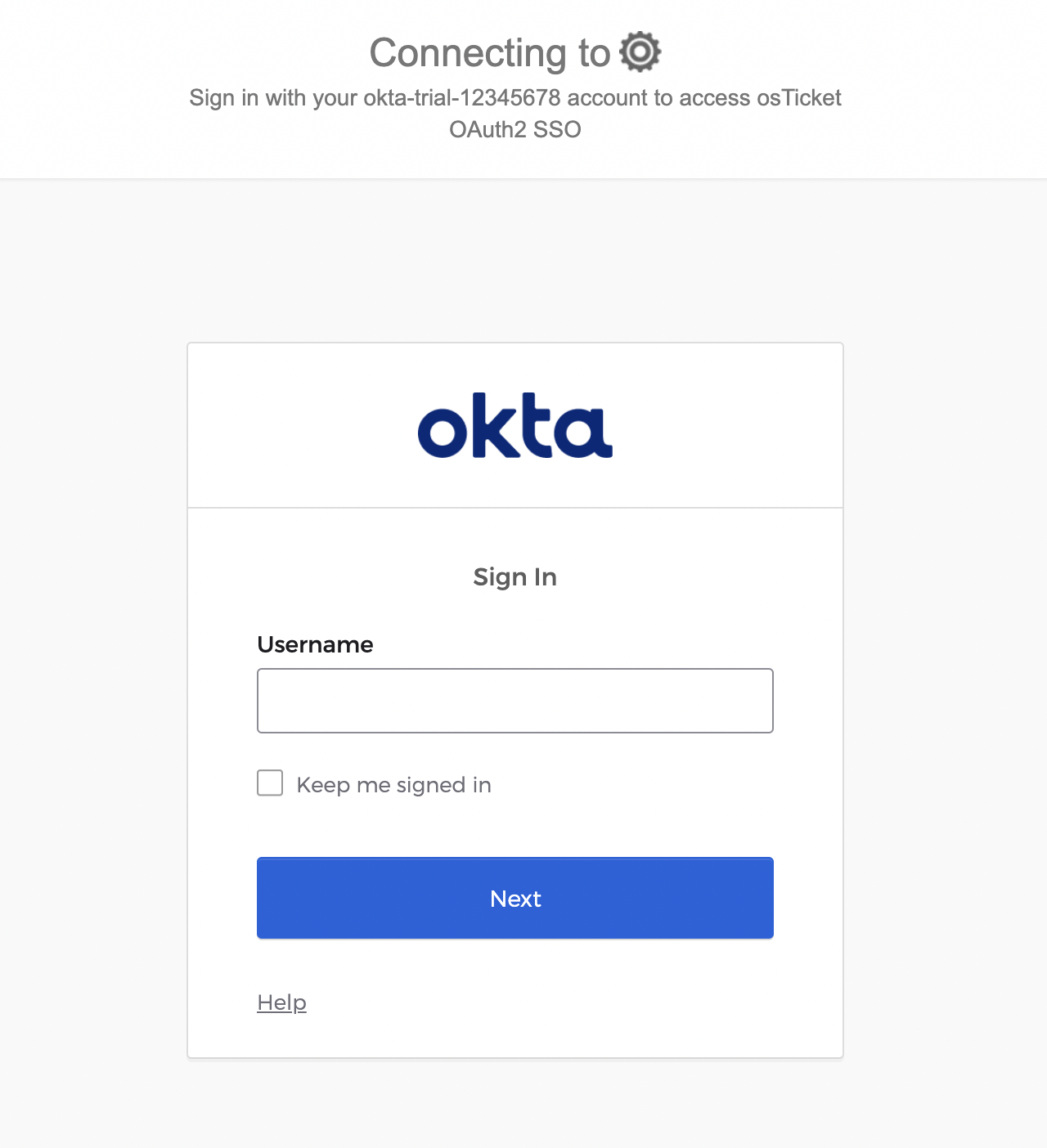 Okta Sign-in Page