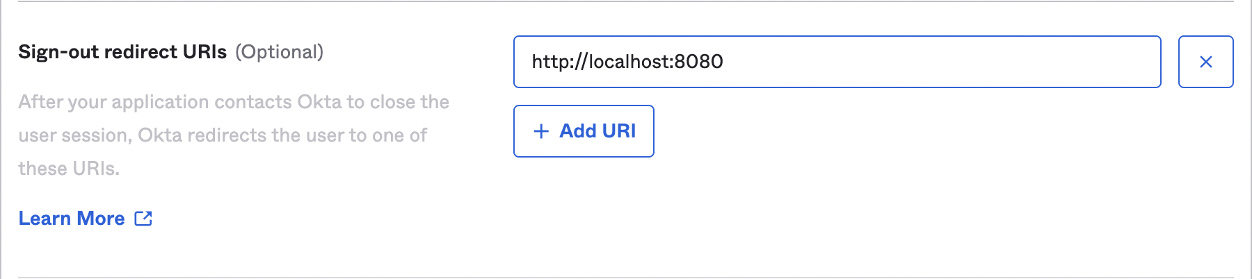 Sign-out redirect URIs Before