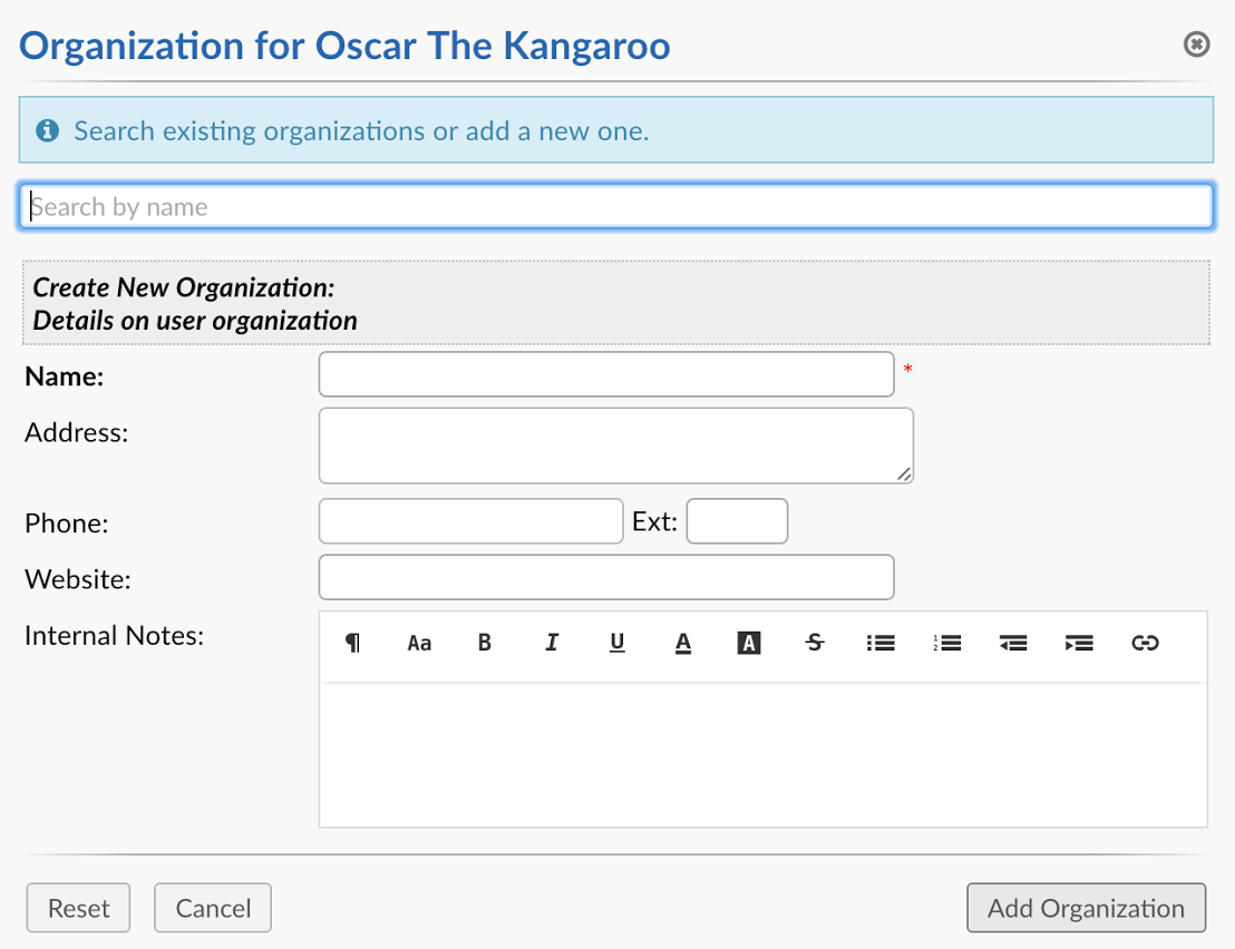 Search Organization