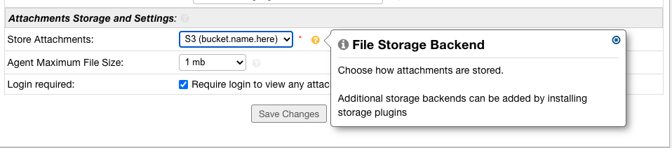 Store Attachments Setting