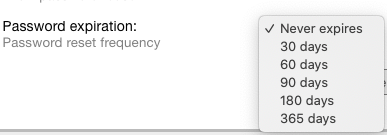 Password Expiration Options