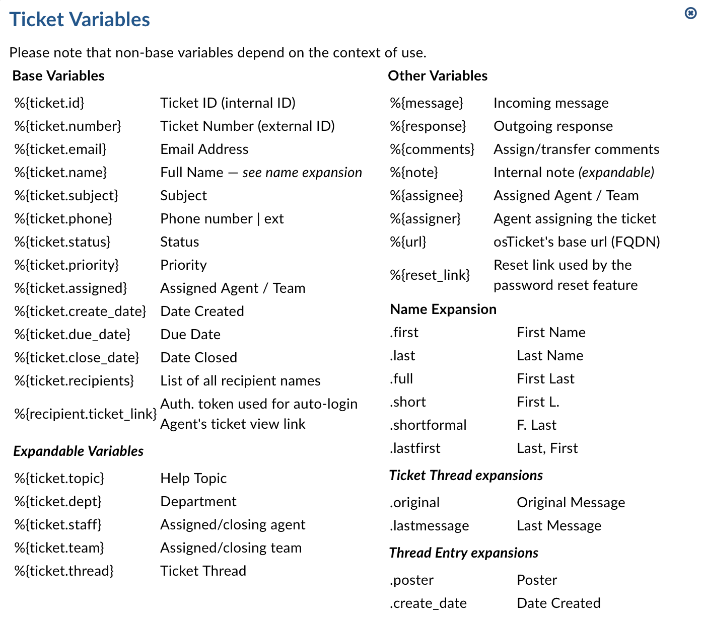 Template Variables