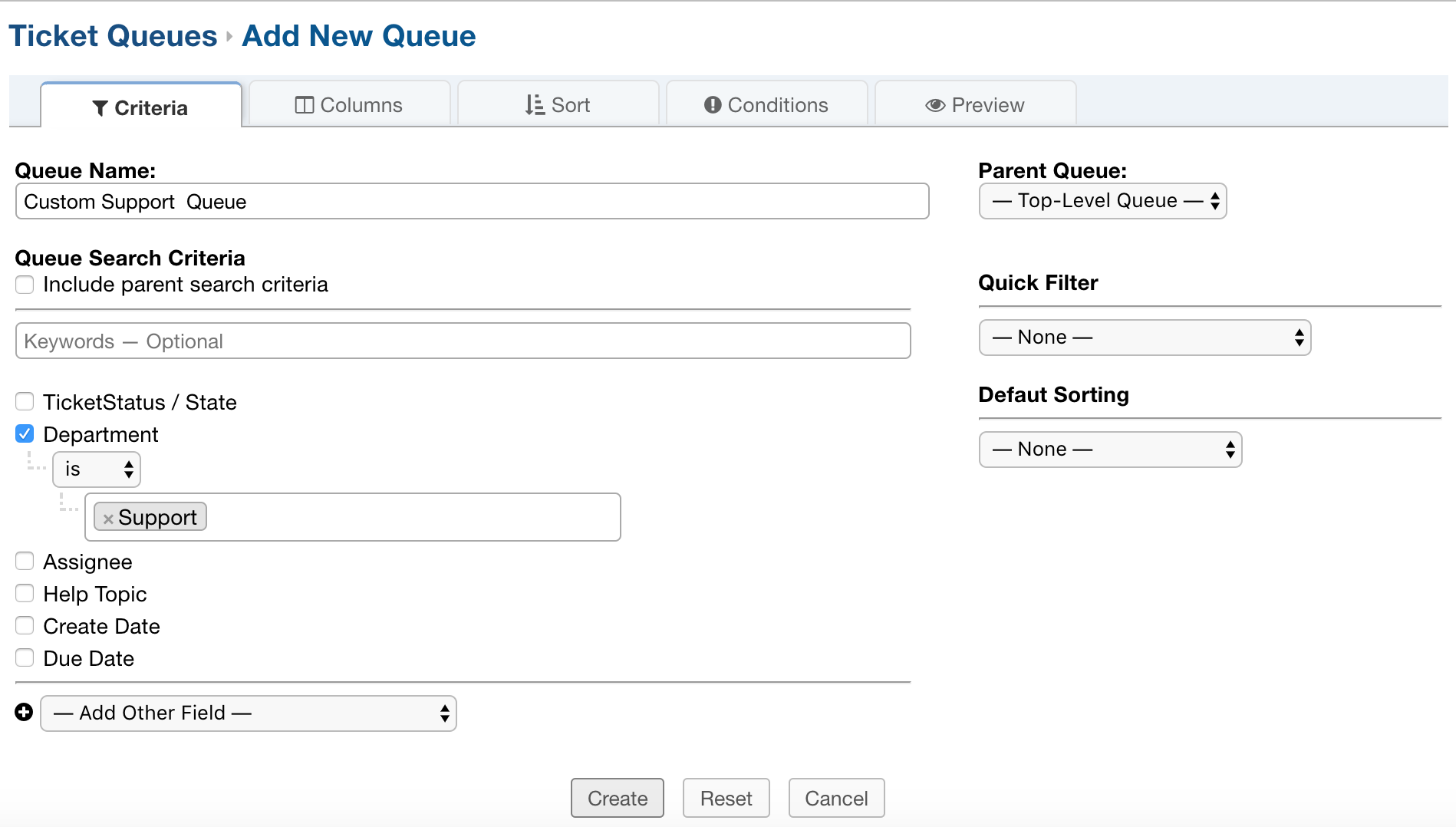 Configure Global Queue