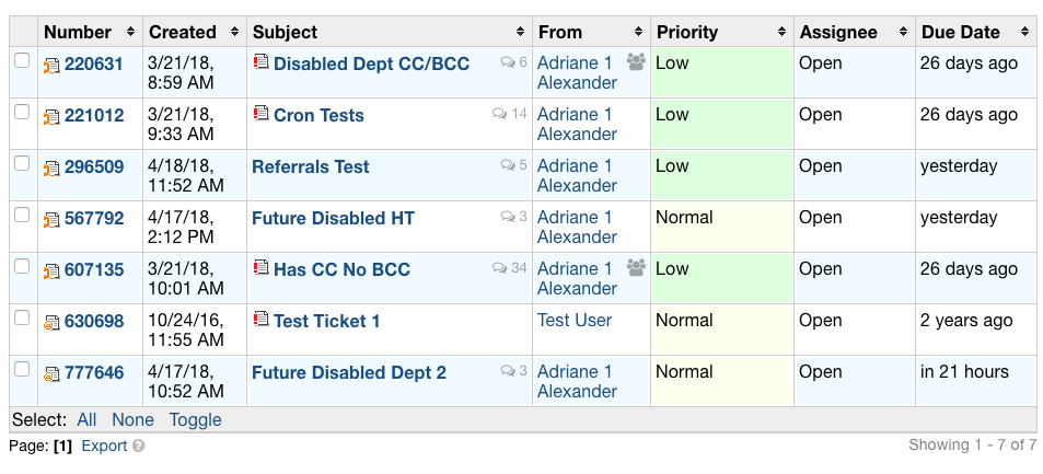 Due Date Field