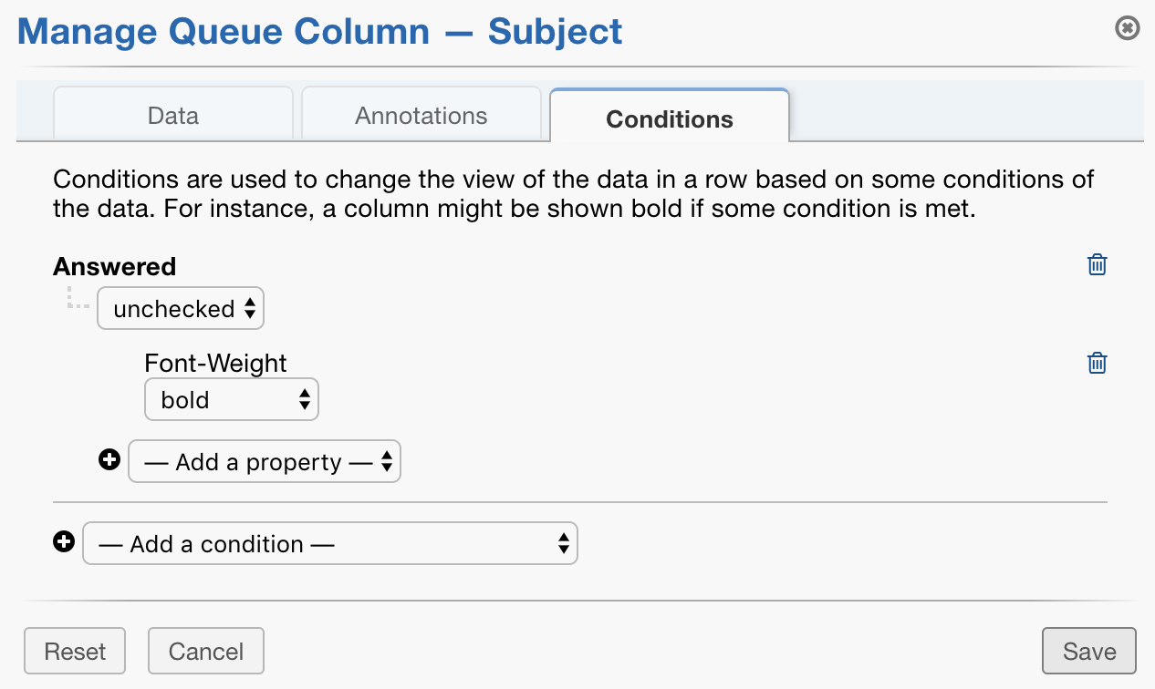 Modify Column Conditions