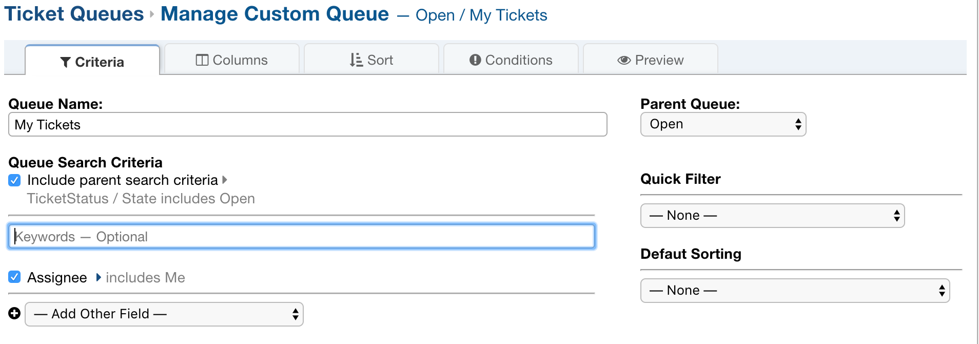 Open Parent Queue