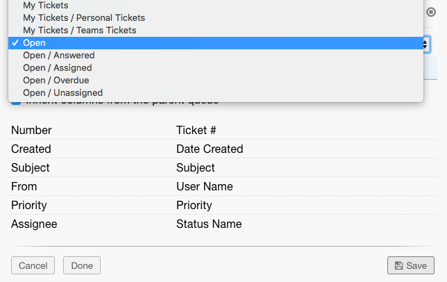 Parent Queue Dropdown