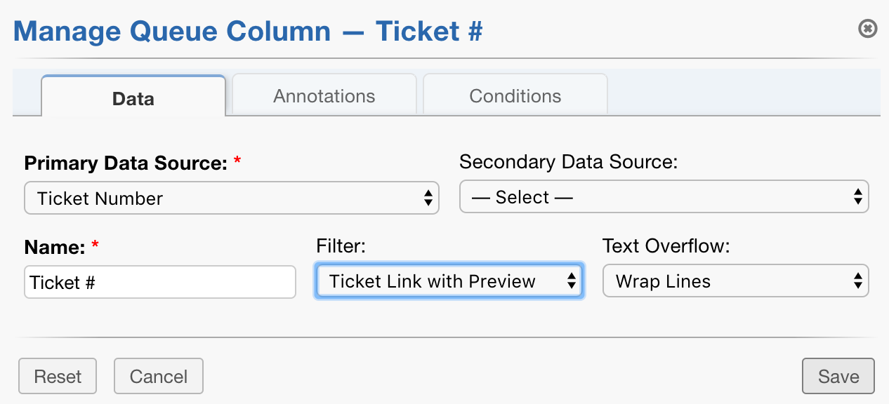 Queue Column Manage