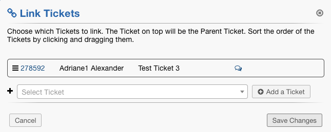 Linking from within a Ticket