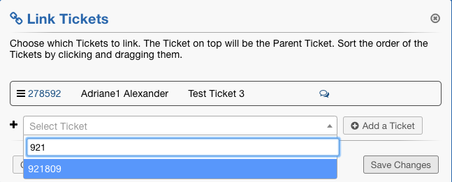 Linking from within a Ticket