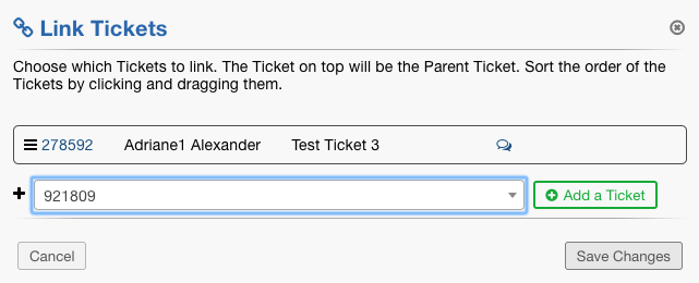 Linking from within a Ticket