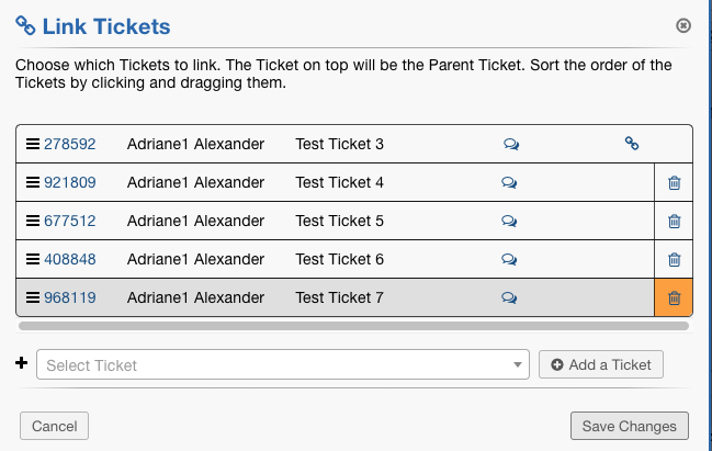 Unlink Tickets