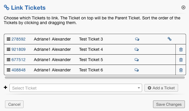 Switching Link Parents