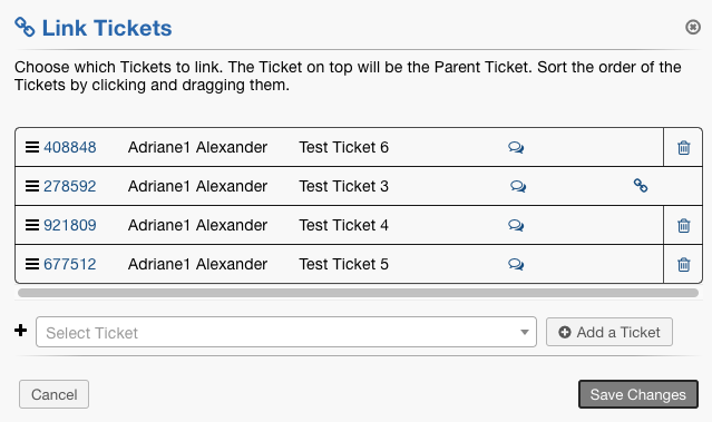 Switching Link Parents