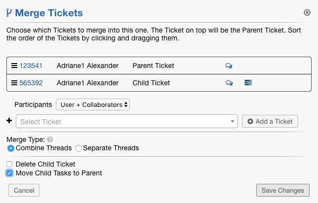 Move Child Tasks to Parent