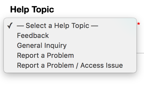 Choose Help Topic